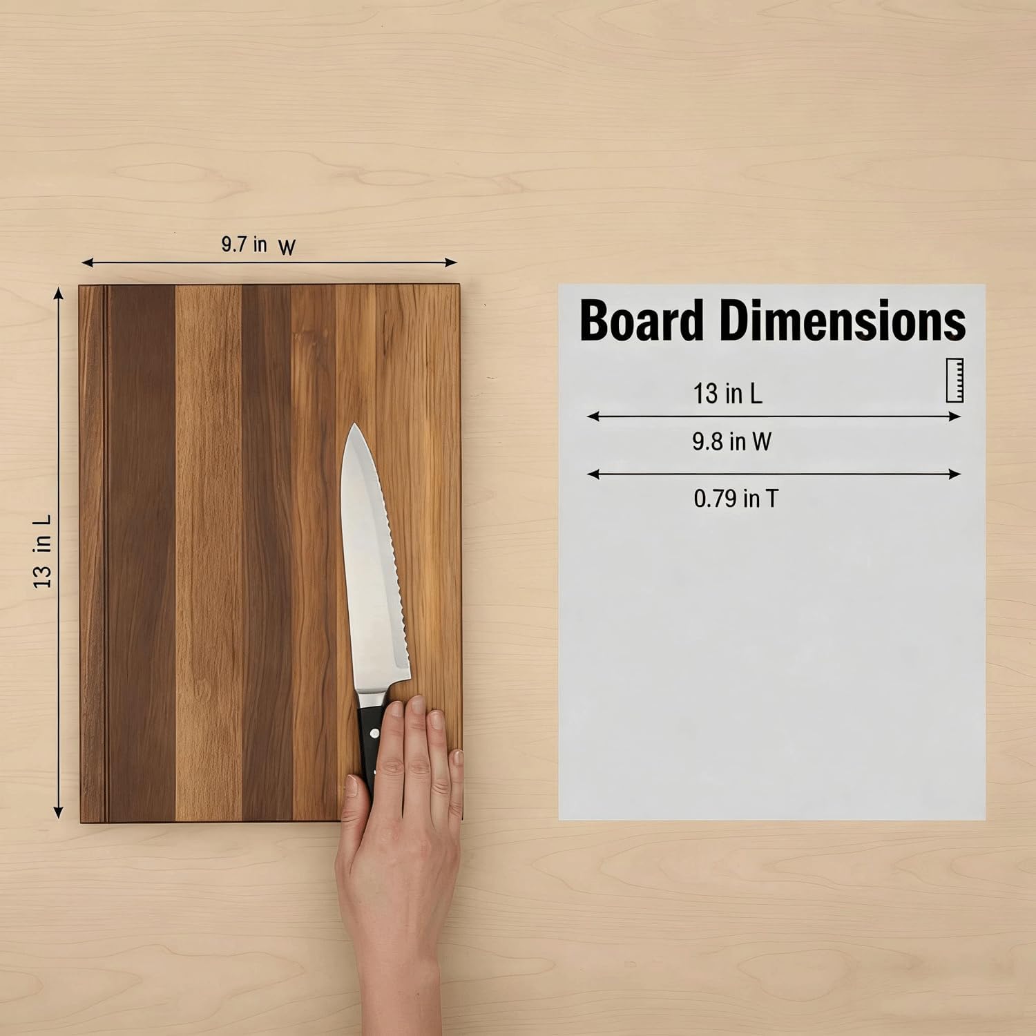 Book-Shaped Wooden Cutting Board with Stand