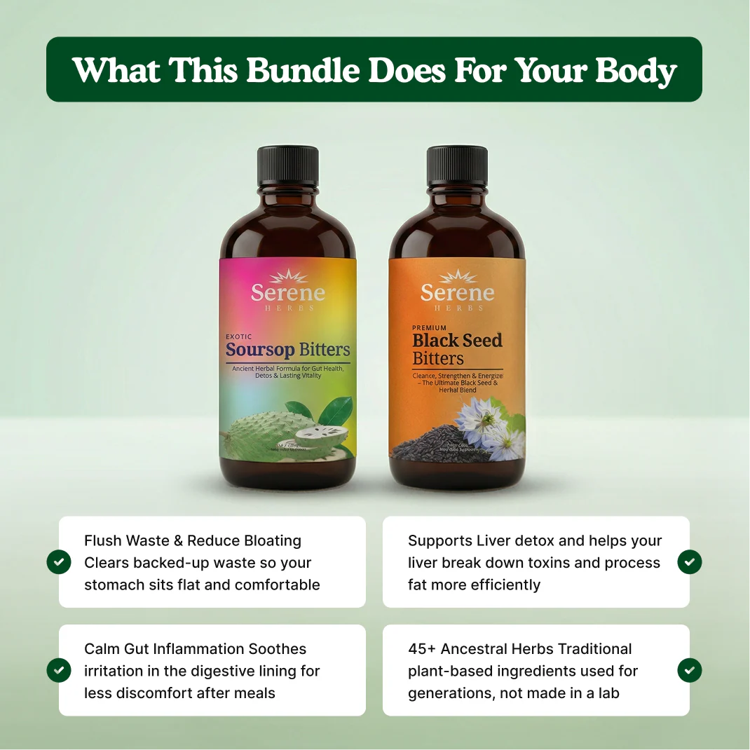 Soursop Bitters Liquid & Black Seed Bundle - 32 Servings (16 Each)