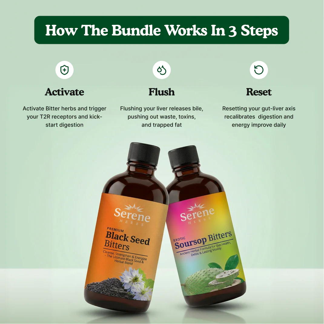 Soursop Bitters Liquid & Black Seed Bundle - 32 Servings (16 Each)