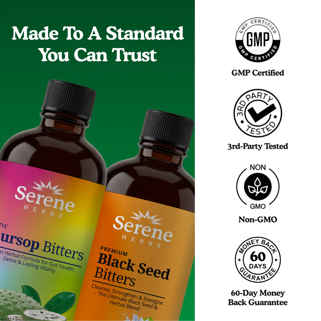 Soursop Bitters Liquid & Black Seed Bundle - 32 Servings (16 Each)