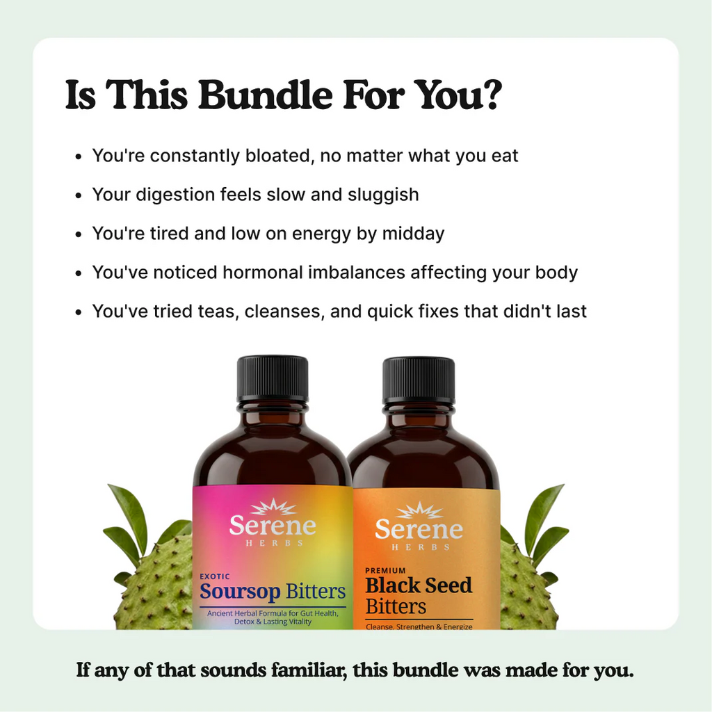 Soursop Bitters Liquid & Black Seed Bundle - 32 Servings (16 Each)