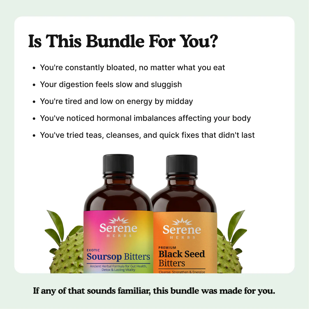Soursop Bitters Liquid & Black Seed Bundle - 32 Servings (16 Each)