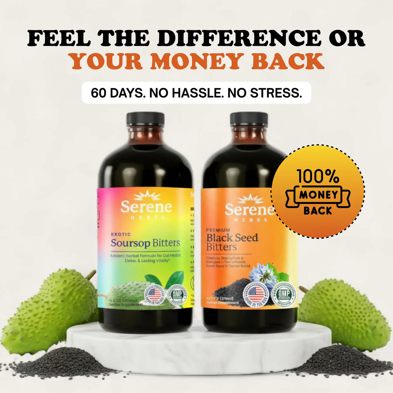 Soursop Bitters Liquid & Black Seed Bundle - 32 Servings (16 Each)